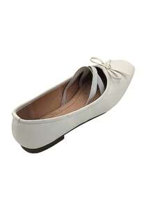 Zapatos planos de unicolor versátiles y casuales, para el verano - Blanco - Ver 5