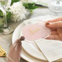 Bogen-ovale Acryl Platzkarten, 4x2,5 Zoll DIY blanko Halbkreis Acryl Schild, 3 mm dick perfekt für Hochzeitstisch Dekoration, Geburtstag, Tischmitte, Dekoration, Party, Veranstaltung