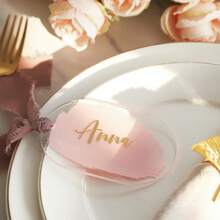 Bogen-ovale Acryl Platzkarten, 4x2,5 Zoll DIY blanko Halbkreis Acryl Schild, 3 mm dick perfekt für Hochzeitstisch Dekoration, Geburtstag, Tischmitte, Dekoration, Party, Veranstaltung