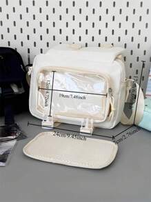 Kawaii Japanese Bag Small Clear Pocket Backpack Harajuku Aesthetic Shoulder Bag Cute Pastel Crossbody Bag DIY Bag Soft Girl Large Capacity Student School Bag Multi Functional Travel Bag Anime Cosplay Storage Bag Lolita Sweet Style Ins Fashion Daily Casual Bag Small Bag Girls Cross Body Women Purses And Handbags Portable Little Bag, Street & Japanese Bag For Women