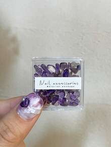 1 盒天然透明水晶石不对称碎片，美甲装饰品，ins 风格 3D 装饰美甲用品指甲饰品美甲宝石 - 彩色 - 查看 7