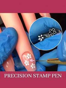 6pcs Nail Art Stamping Pen Set - Easy DIY Nail Design Kit For Dotting & Drawing, Unscented Stamping Tools For Women & Girls - Multicolor - View 6