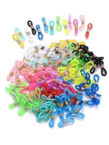 100pcs/Pack Silicone Candy Color Eyewear Strap, Glasses String, DIY Eyeglasses Accessory, Beaded Lanyard