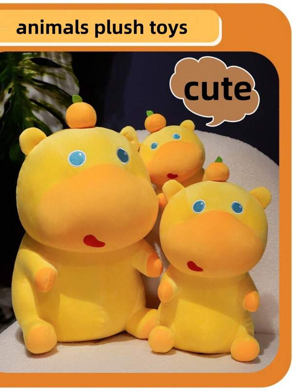 1PC 25cm/9.84in New Cute Fun Lulu Doll Stretchy Velvet Cartoon Animal Decompression Children's Toys Home Decoration Cow Plush Toy Capybara Plush Toy Animal Stuffed Pillow