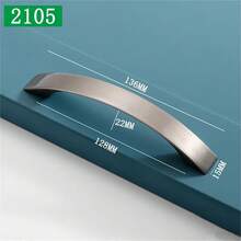 4 piezas Manijas de puerta de cocina de aleación de aluminio cepillado en plata, tiradores de gabinete, perillas de cajón, herrajes para muebles de armario - Plateado - Ver 4