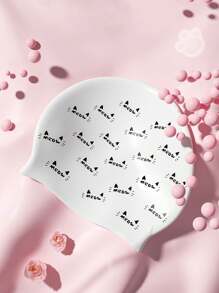 1pc Women's Silicone Long Hair Swimming Cap, High Elasticity, Comfortable And Waterproof