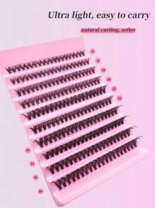 200 piezas Kit de extensión de pestañas DIY, pestañas en racimo D rizado, con pegamento para pestañas y pinzas selladas, racimos de pestañas mixtas de 8-16 mm, adecuado para uso doméstico Kit de racimos de pestañas, pestañas, pestañas postizas