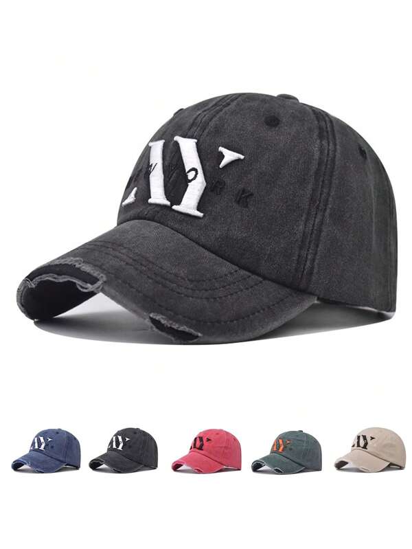 Five Colors Vintage Distressed New York Baseball Cap - Unisex Retro Trucker Hat For Men And Women - High-Quality Adjustable Snapback - Popular Streetwear Fashion Accessory
