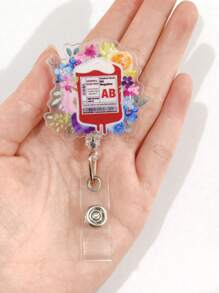 4 pièces/1 pièce Porte-carte d'identité de badge d'infirmière/médecin extensible, transparent, facile à enclencher, en acrylique plat 2D. Étui pour carte d'étudiant, porte-clés unisexe, accessoire de sac voiture