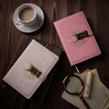 1PC Diary With Lock, Tree Of Life Vintage Journal With Lock For Women Men, A5 Refillable Notebook With Lock For Writing - Multicolor - View 5