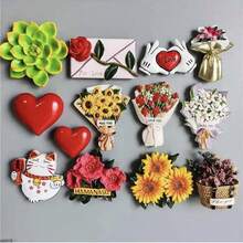 Bouquet Fridge Magnetic Decal 3D Magnetic Refrigerator Patch Delicate Decorative Magnet For Home - Multicolor - View 1