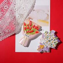 Bouquet Fridge Magnetic Decal 3D Magnetic Refrigerator Patch Delicate Decorative Magnet For Home - Multicolor - View 4