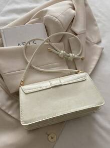 Bolso de hombro cuadrado de color sólido retro con solapa, bolso de axila simplista para mujeres, regalo ideal de Año Nuevo, bolso de negocios casual de moda para mujeres, perfecto para la oficina, los negocios y el trabajo