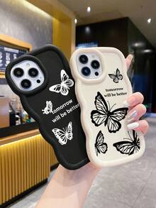 3pcs Luxury Creative Butterfly Print Matte Soft Phone Case, Compatible With IPhone & Galaxy Phones - Multicolor - View 6