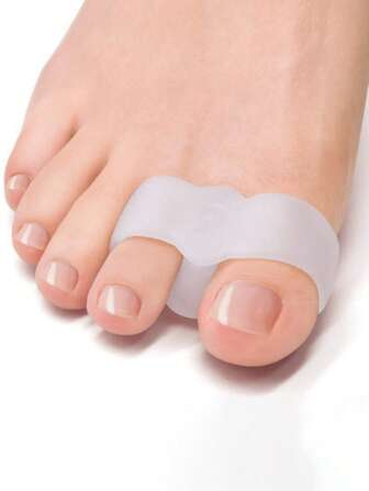 1 par de protectores de silicona suave para los dedos de los pies, color blanco, aptos para zapatos deportivos de hombres y mujeres