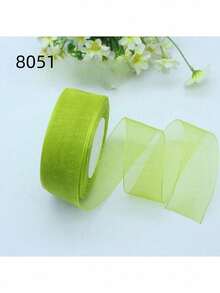 50y 透明装饰雪纱丝带，3.8 厘米宽缎带，DIY 礼品包装，发饰和工艺丝带，圣诞节情人节