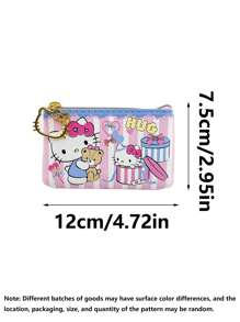 Sanrio 1Pc Hello Kittys Coin Purse Cute Cartoon With KT Cat Character Zipper Design Storage Bag Gift(Some Parts May Be Random)