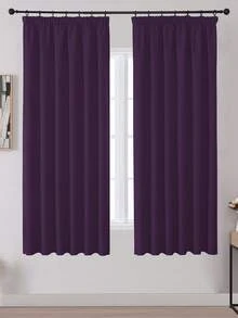 VEHEDE 两套米色遮光窗帘适用于轨道系统窗帘短款不透明卧室窗帘不透明荷叶边胶带 - Lila - 查看 17