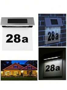 1 Pack 4LED Solar House Number Sign, Outdoor Waterproof, Solar House Sign Door Plate Personalized Nameplate Lights For Homes, Gardens, Streets, Yards And Homes, Housewarming Gifts For Friends - Multicolor - View 9