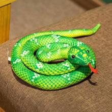1 pieza de 70 cm, serpiente pitón manchada, juguete de peluche, serpiente de dibujos animados, muñeca, divertida y aterradora para Halloween, muñeca pitón para niños, serpiente falsa, serpiente de bolsillo, decoraciones para fiestas, colores enviados al azar