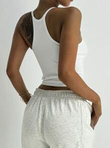 Top Cropped Básico de Yoga Feminino Sem Costura, Atlético e Fitness para Treino Diário