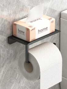 1 pezzo Portarotolo di carta igienica in plastica, Portarotolo in plastica da montare a parete per il bagno, Portarotolo adesivo senza foratura, Portarotolo per rotoli di carta igienica, Portaoggetti multifunzione, Portatelefono, Portaoggetti da bagno, Portarotolo da parete facile da installare senza foratura, Articoli per il ritorno a scuola