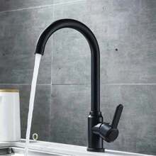1 Set Kitchen Faucet + Water Supply Hose, Rotating Sink Tap, Hot And Cold Water, Suitable For Sink, Wash Basin, Home Use