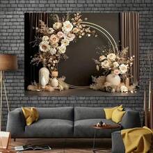Multi Style Arched Wedding Flower Background, Decoration With 1 Piece Of Floral Green Ivy Wall Design, Outdoor Ceremony Green Grass Background, Party Flag, Wedding Banner, Wedding Decoration Party Gift Home Decors Tapestry Room Decor - Multicolor 3 - View 7