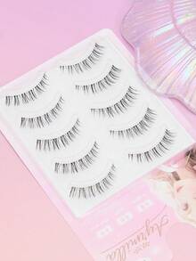 Bộ 5 cặp mi giả tự nhiên Eid Al Adha AYRMILLA, mi giả 3D mềm mại và bồng bềnh như lông chồn, mi dài mượt mà, thích hợp cho các cuộc họp công sở hàng ngày, thoải mái khi đeo, mi giả làm thủ công với phần cánh dài, dày dặn. Tặng kèm nhíp và cọ chải mi. - Mi tự nhiên - Xem 5