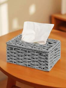 1 hộp đựng khăn giấy hình chữ nhật dệt thủ công, Vỏ hộp khăn giấy bằng mây, Hộp đựng khăn giấy dệt phong cách Bohemian, Thích hợp cho phòng tắm, phòng ngủ, kệ, phòng khách, Hộp đựng khăn giấy thủ công có nắp và lót, Hộp đựng khăn giấy bằng giấy, Thích hợp cho gia đình, nhà hàng, khách sạn, Thiết kế tối giản hiện đại, Phù hợp cho văn phòng - Xám - Xem 8