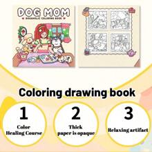 [New Bestselling Item] Healing Coloring Book For Adults, Stress Relief Doodle Book | Includes 24 Comfortable Patterned Scenes | Warm Family Decor DIY Hand-Painting | Dog Mom Creative Gift | High Cost-Performance Parent-Child Interaction | Back-To-School Suitable Gift (Recommended For Use With A Painting Pad)