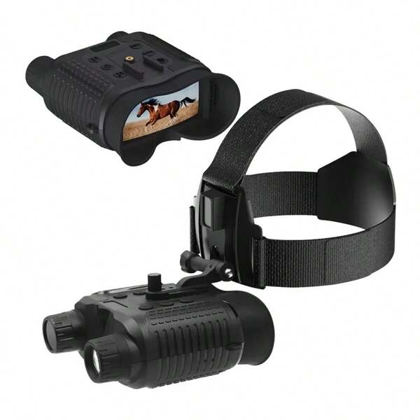 Binoculo Visao Noturna Infravermelho Foto Video Zoom Cartao Micro SD Bateria Recarregavel Acampamento Caçada Passeio Barco Pesca Suporte Cabeça Profissional Segurança