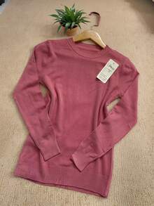 Steve Store Women's Fashion Round Neck Modal Long Sleeve Imported Cold Weather Blouse Autumn And Winter Fashion - rosa - 查看 2