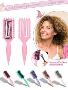 Lược tạo kiểu tóc xoăn cho tóc xoăn, tóc xoăn cứng và tóc thẳng – Nhiều kiểu tóc có sẵn | Làm mượt, định hình và gỡ rối mà không làm tóc bị kéo hoặc gãy - Nhiều màu - Xem 2