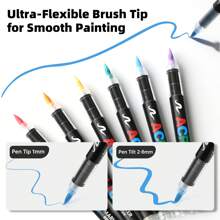 24/36/48/60/72 Farben Gerade Flüssig Soft-Spitze Acryl-Marker Set Schüler Nicht-durchlässig Stapelbar Kunst Pinsel Interessenklasse Malerei Aquarellstift Graffiti Farbe Soft Stift Schulanfang