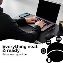 1 件纯色大号游戏鼠标垫，简约多功能桌面垫，适用于办公室、学校、家庭使用，游戏鼠标垫，桌面配件，办公用品，办公桌配件，鼠标垫，桌面鼠标垫 - 黑色 - 查看 4