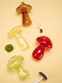 Joivida 1個創意蘑菇設計水培玻璃花瓶,桌面裝飾花藝裝飾品,香薰瓶 - 無色 - 查看 3