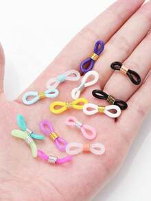 100pcs/Pack Silicone Candy Color Eyewear Strap, Glasses String, DIY Eyeglasses Accessory, Beaded Lanyard