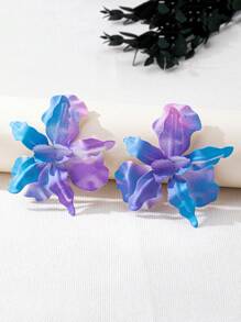 1 Pair Flower Pendant Earrings, European And American Fashion Vacation Style For Women, Color And Flower Shape Randomly Assorted
