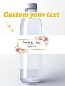 10/20/30 Stücke individuelle personalisierte Flaschenetiketten für Partys, verschiedene Designs verfügbar, 21x5cm, individualisierbare Namentextsticker, geeignet für Geburtstag, Taufe, Hochzeit, dekorative Wasserflaschenetiketten