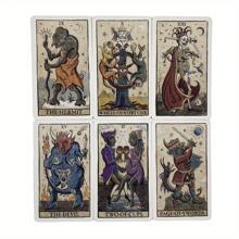 1 pièce - Carte de tarot du roi de la lune - Jeu de cartes oracle astrologique, plateau de jeu illustré de la lune, 4,13 * 2,44 pouces, 146 grammes, créatif