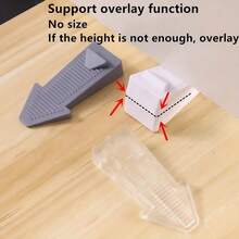 1/4 件橡胶门挡，楔形安全重型硅胶门挡，适用于所有地板类型和门缝（灰色） - 彩色 - 查看 3