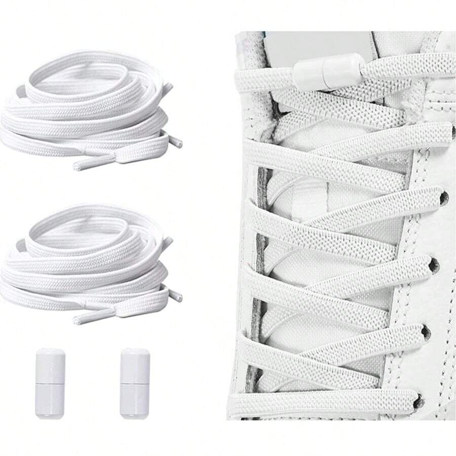 ZHENTOR 1 Par de Cadarços Elásticos Sem Cadarço para Adultos, Crianças e Idosos, Cadarços Chatos para Tênis, Cadarços para Tênis, Cadarços Esportivos