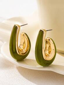 1 Pair Elegant Women's Earrings, Geometric Asymmetrical Water Drop Resin Design For Party, Holiday And Daily Wear - Resin Earrings - View 7