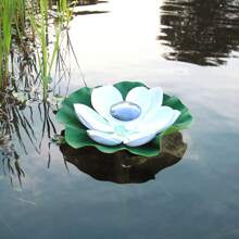 Lumières flottantes pour étang extérieur imperméables, lumières de fleurs de lotus solaires, lumières de jardin - associées à des lumières de feuille de lotus souhaitant pour une villa de cour, illuminées par énergie solaire pour créer une atmosphère onirique et poétique de paysage aquatique de cour