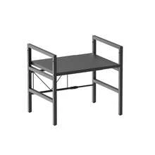 VickyHome 1-2Tier Adjustable Heavy Duty Shelving Microwave Rack Horizontal Extension Kitchen Shelf Tableware Storage Stand Organizer With 6 Hooks For Home Office Carbon Black - 60x36x36cm - View 11