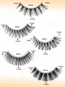 10pcs Assorted False Eyelashes, 3D Mink Hair Handmade Dramatic Fluffy Extension Lashes, Suitable For Women Daily, Party, Festival Wear