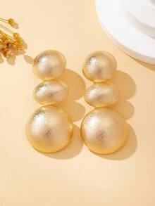 1对时尚粗犷风格透明表面耳钉