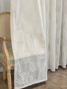 1 perdea transparentă jacquard cu imprimeu floral, material opac ușor 100% poliester, lavabilă, cu buzunar pentru tijă și legături în partea de sus, decor modern, potrivită pentru camera de zi, pe tot parcursul anului - alb - Vizualizare 8