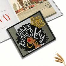 2pcs Wake Pray Slay Embroidered Iron-On Patches